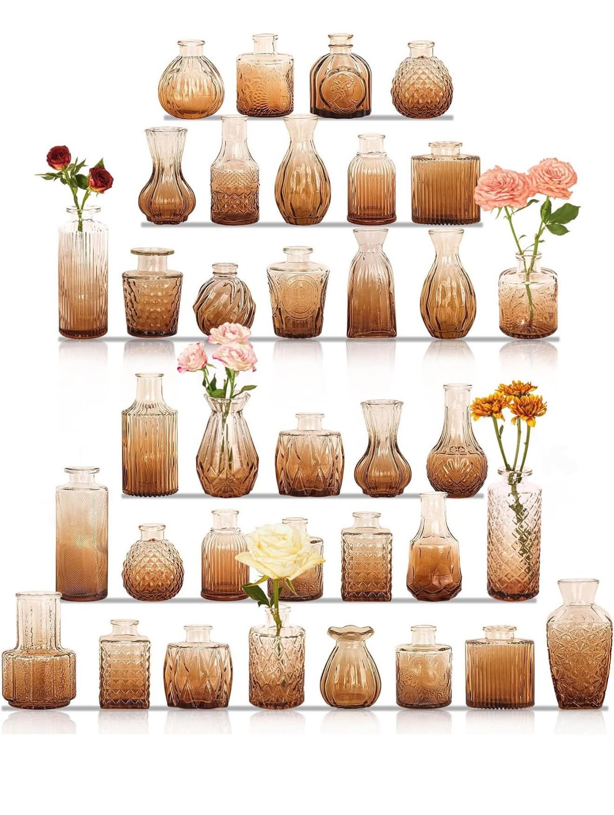 Ombre' Amber Mini Bud Vases
