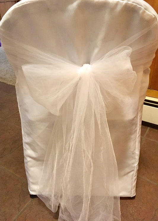White Tulle Chair Sash