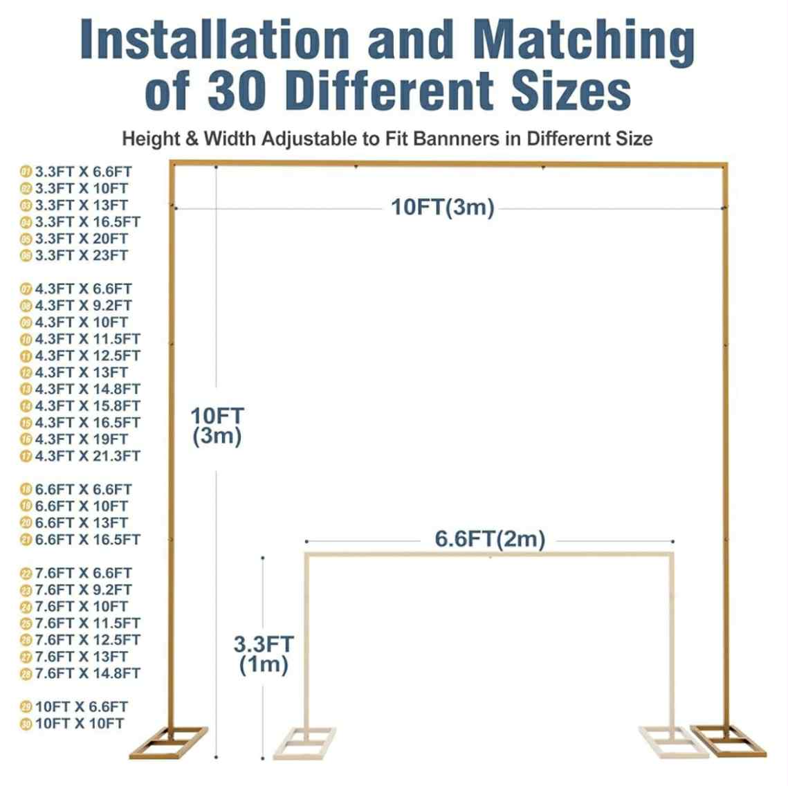 Adjustable Gold Backdrop Stand