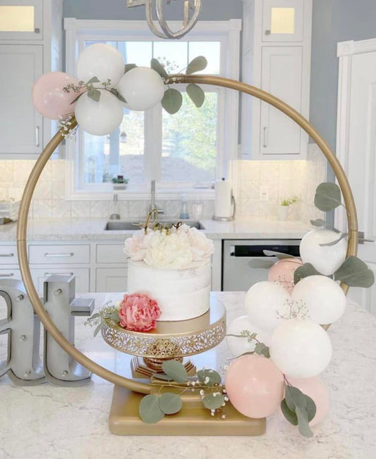 Gold Hoop with Cake Stand