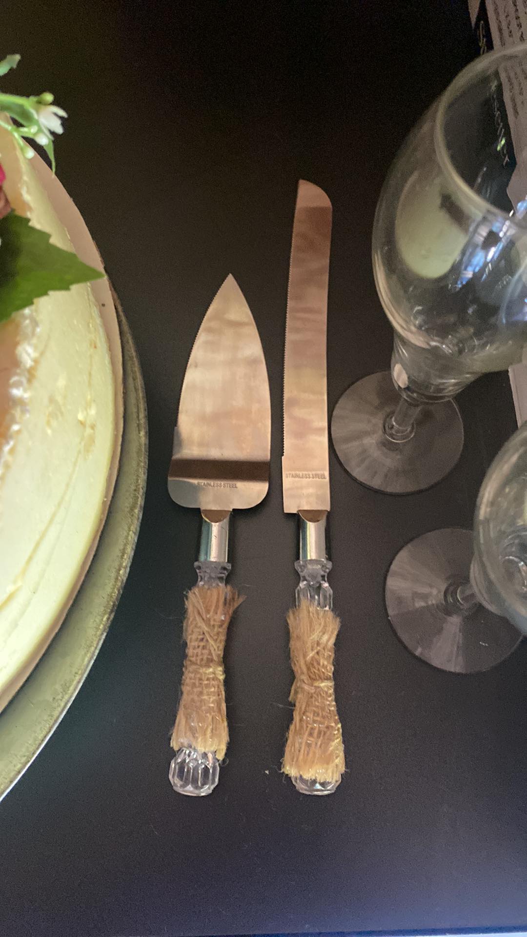 Burlap Knife and Server Set