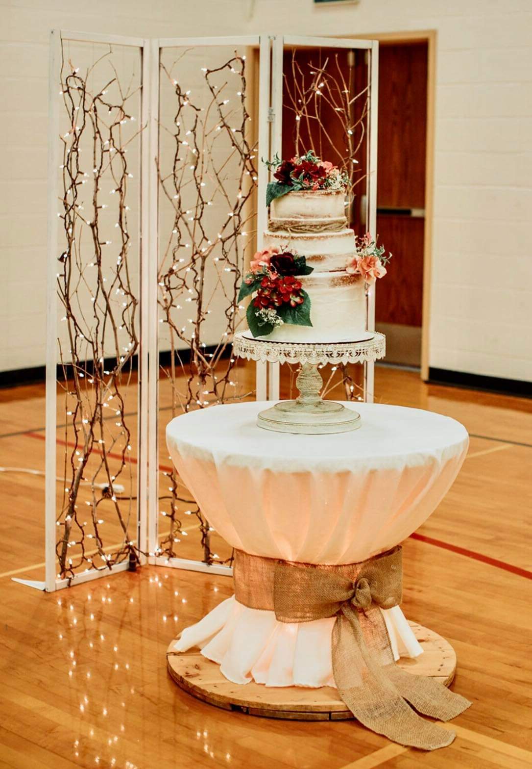 Lighted Lace Spool Table