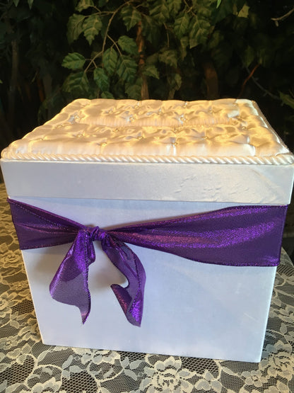 White Satin Card Box