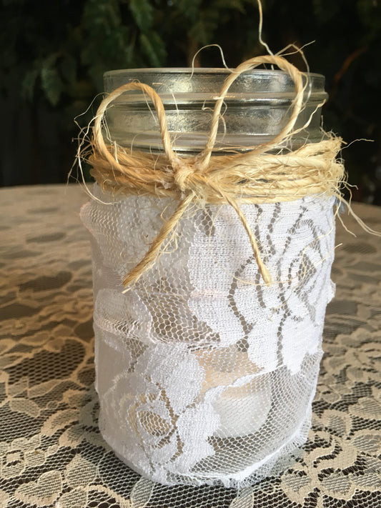 Lace Pint Mason Jars