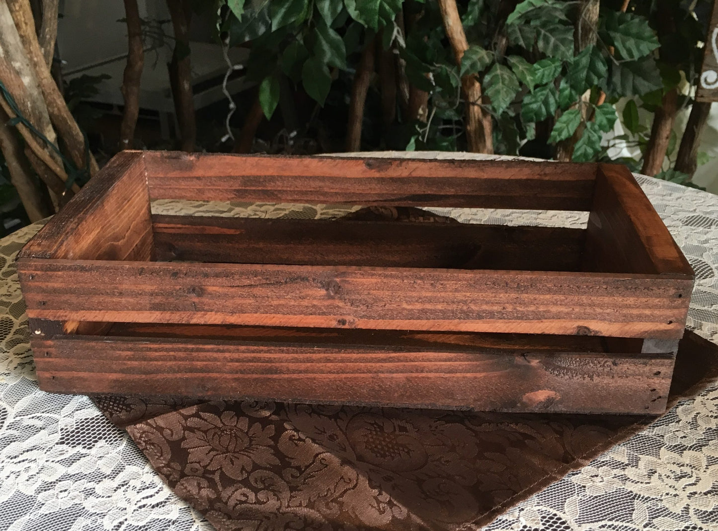 Small Dark Wood Crate