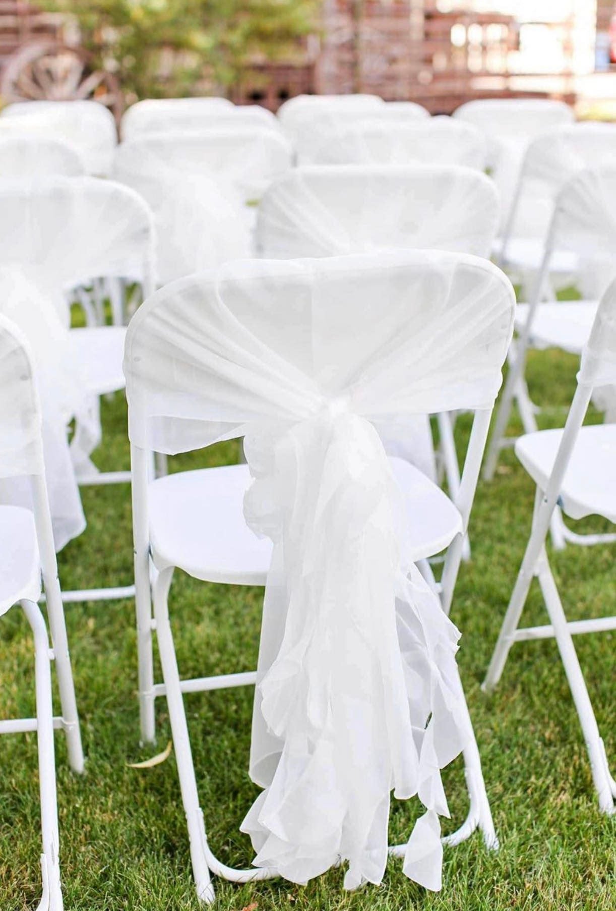 Chiffon Curly Chair Sashes