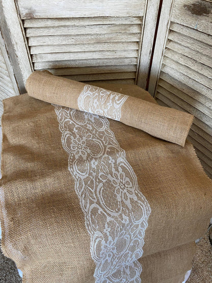 Burlap and Lace Table Runner