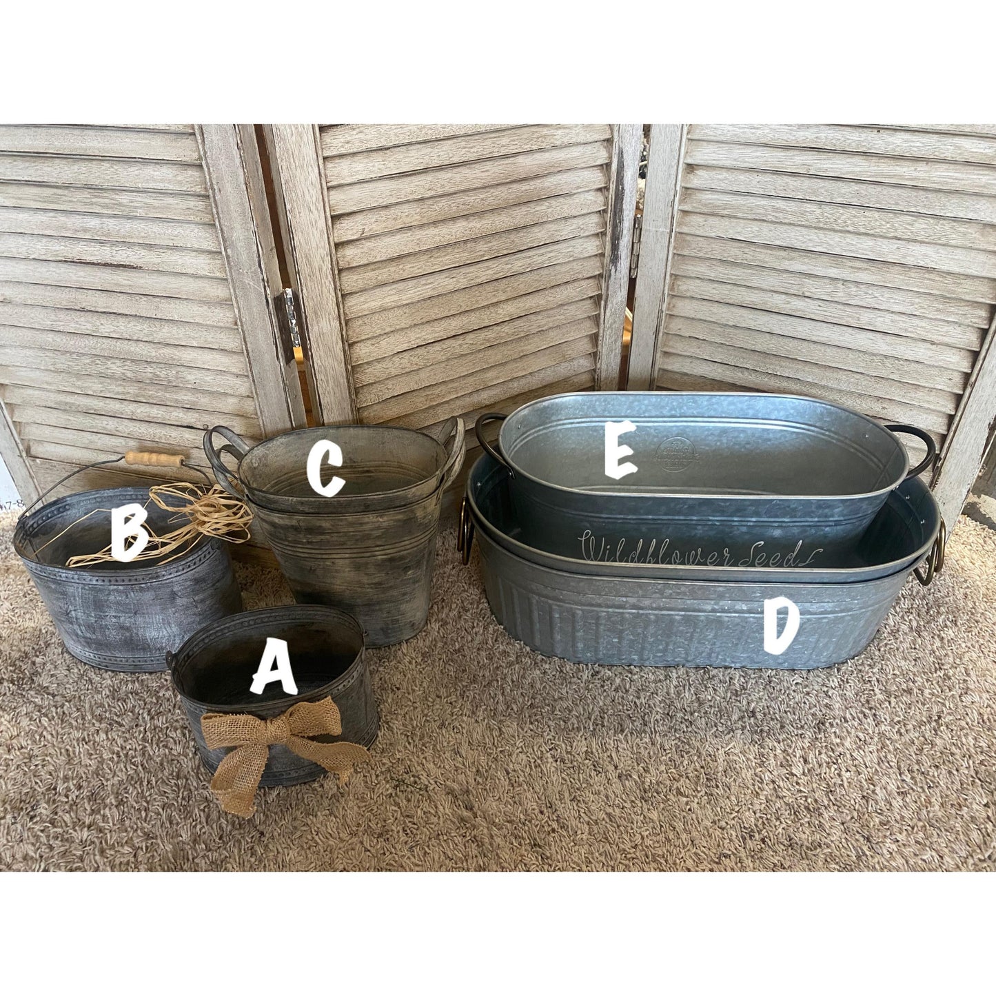 Oval Galvanized Bucket with Handles