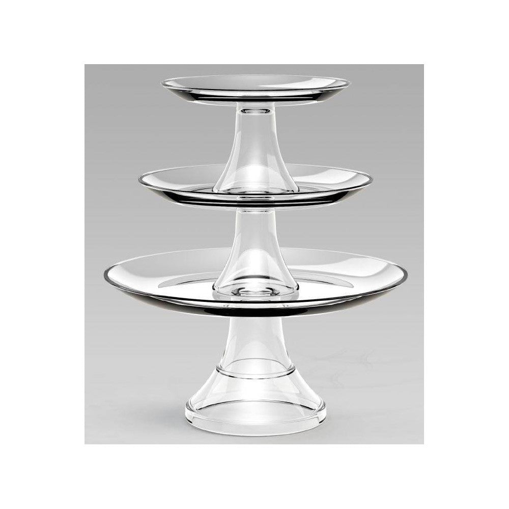 Clear Glass 3-tier Serving Set