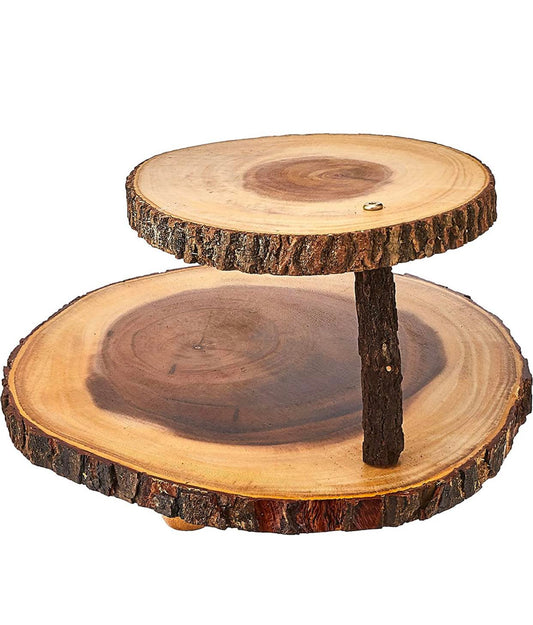 Acacia Wood Dessert Stand