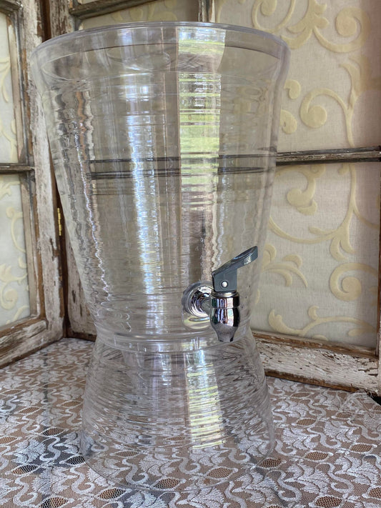 2.5 gal Ribbed Clear Beverage Dispenser