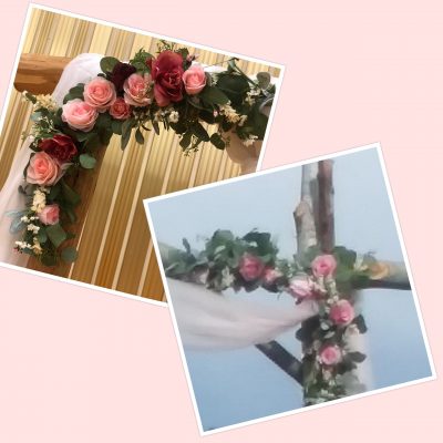 Pink Floral Greenery Swags