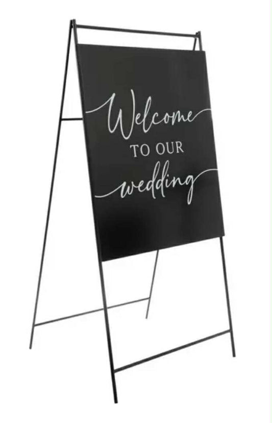Black Welcome Sign Stand