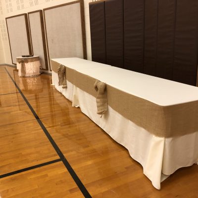 Burlap Table Wrap with Bows
