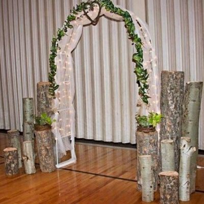 Lighted White Garden Arch