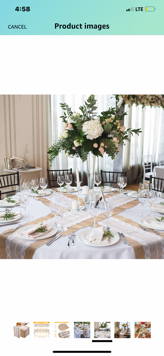 Burlap and Lace Table Runner