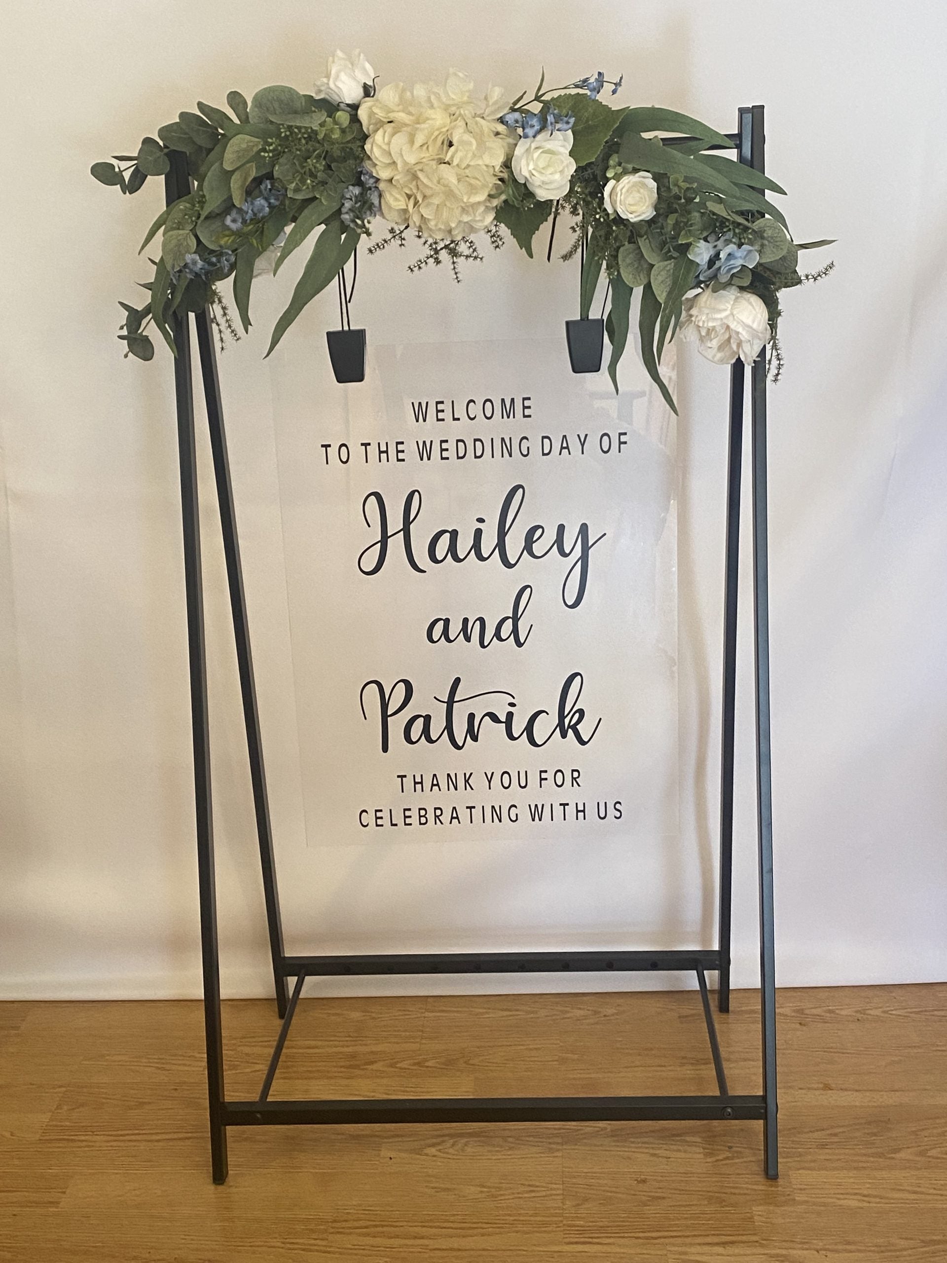 Acrylic Sign and Stand – Rigby Wedding Rentals