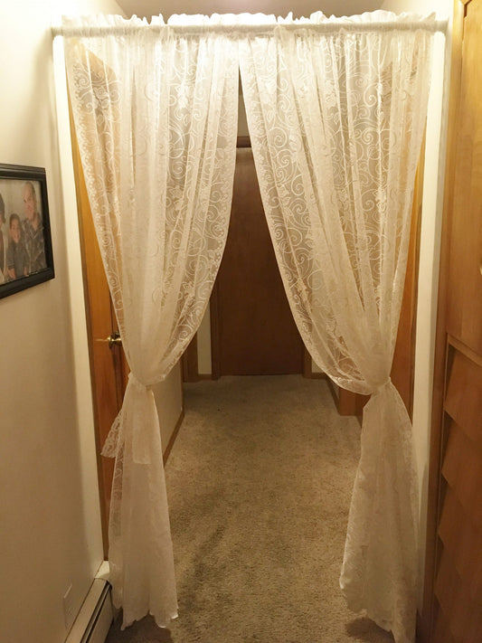 White Lace Curtains