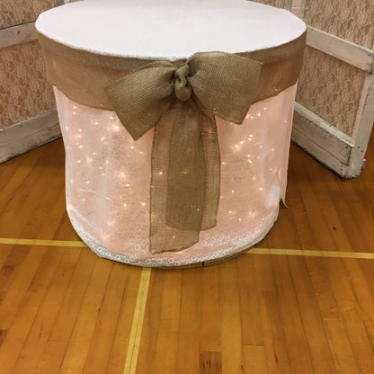 Lighted Lace Spool Table