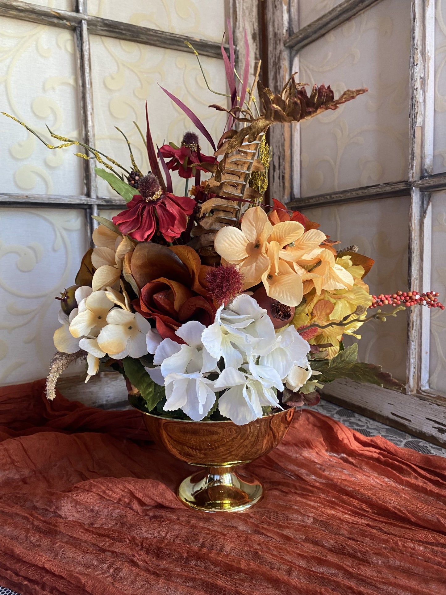 Fall Gold Goblet Centerpiece