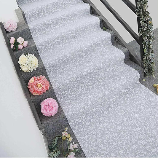 White Lace Floral Aisle Runner