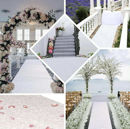 White Lace Floral Aisle Runner