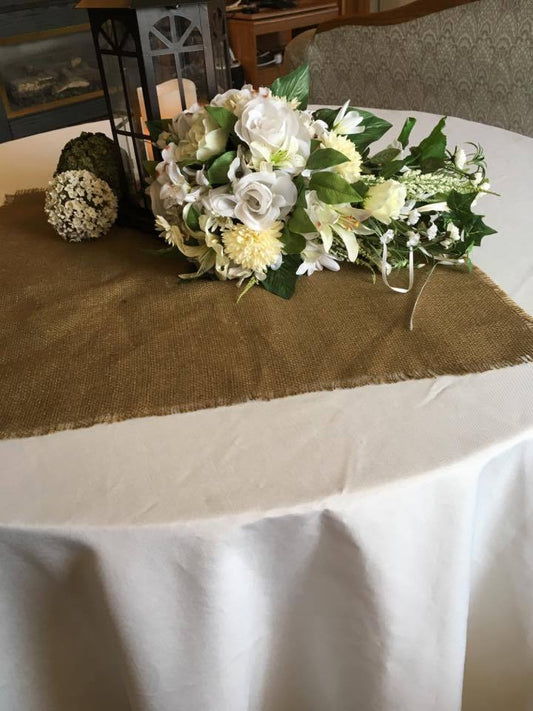 Olive Burlap Square Table topper