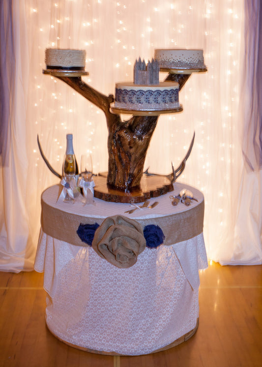 Lighted Lace Spool Table