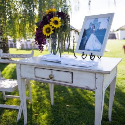 White Shabby Chic Entry Table