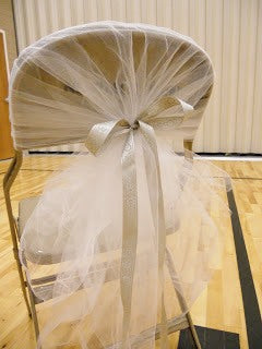 White Tulle Chair Sash