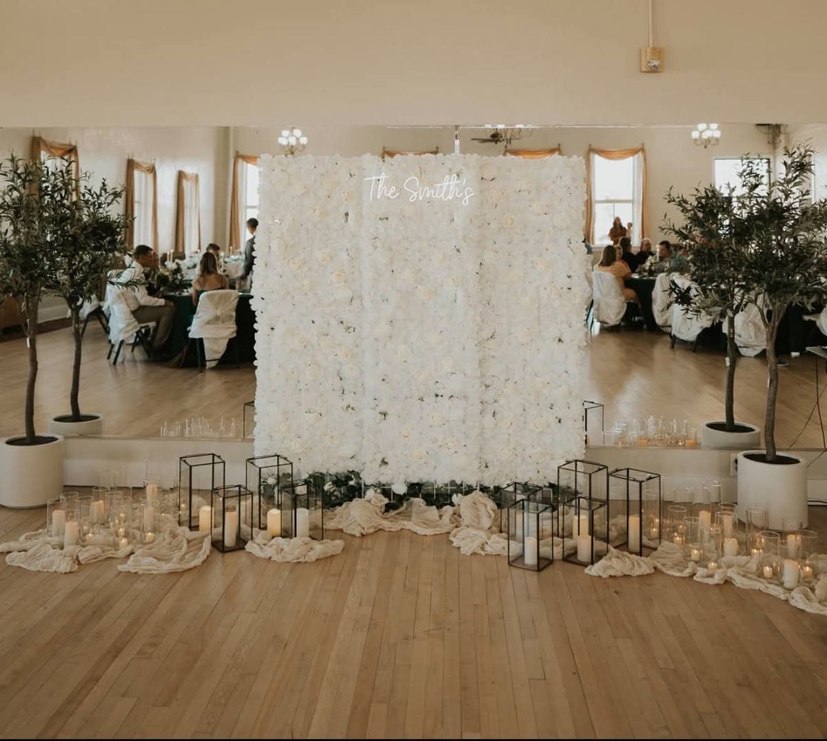 White Rose Wall Backdrop
