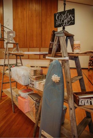 Antique Rustic Ladder Table โ Rigby Wedding Rentals