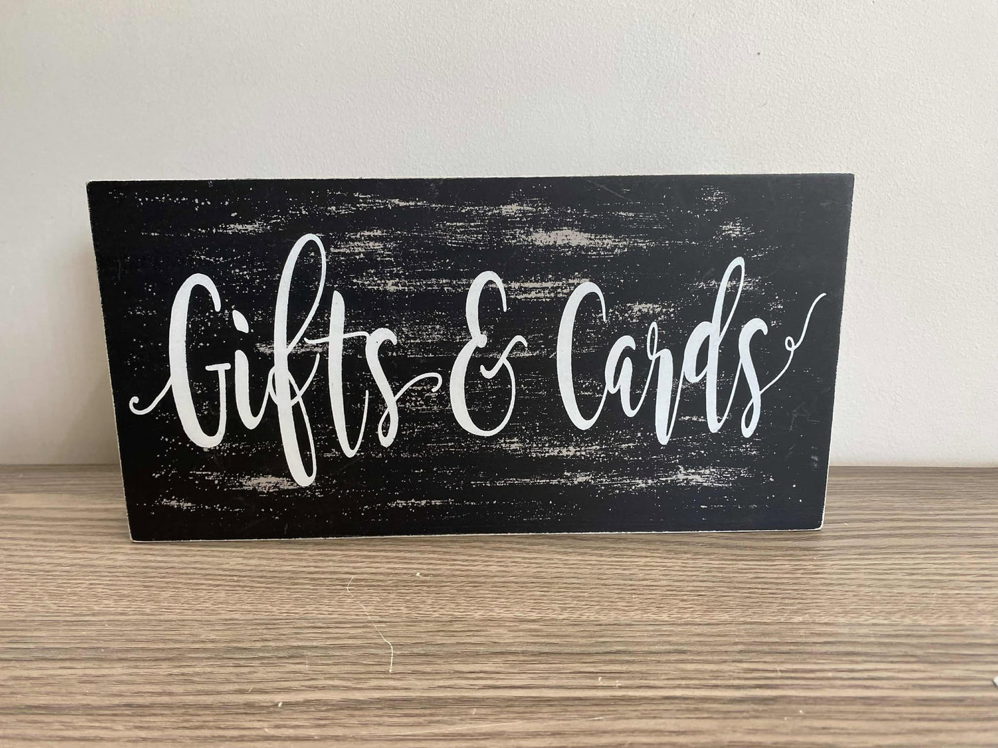 Black Gift and Card Sign