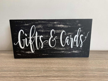 Black Gift and Card Sign