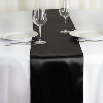 Black Satin Table Runner