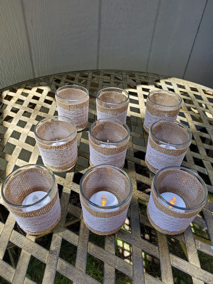 Burlap Votive Candle Holders