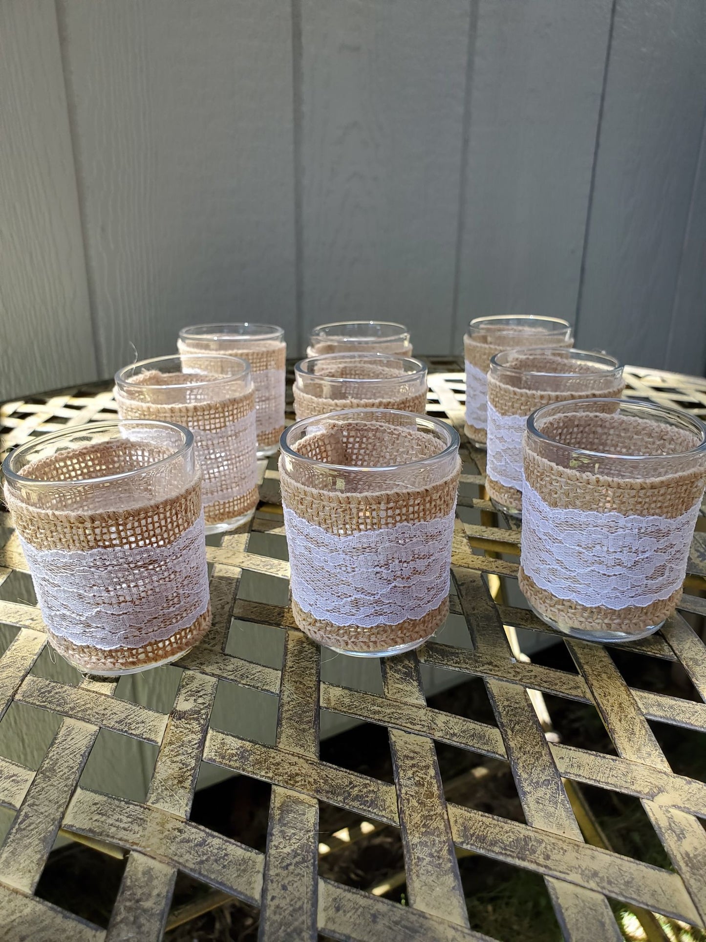Burlap Votive Candle Holders