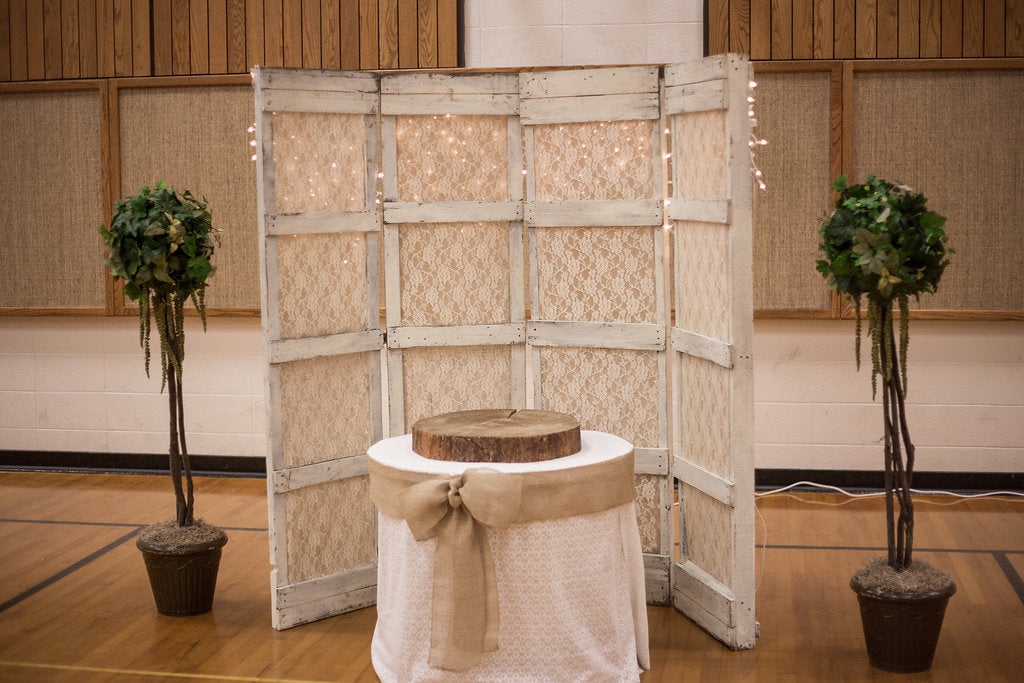 Lighted Lace Spool Table