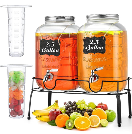 Double Glass Beverage Dispenser
