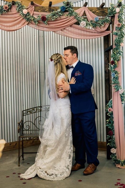 Dusty Rose Chiffon Drape