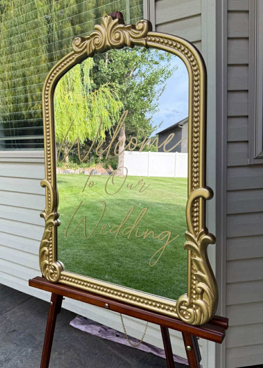 Gold Mirror Welcome Sign