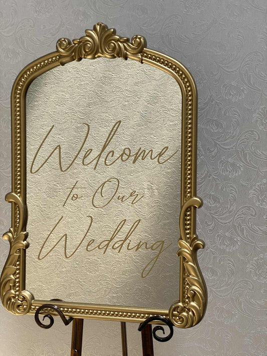 Gold Mirror Welcome Sign