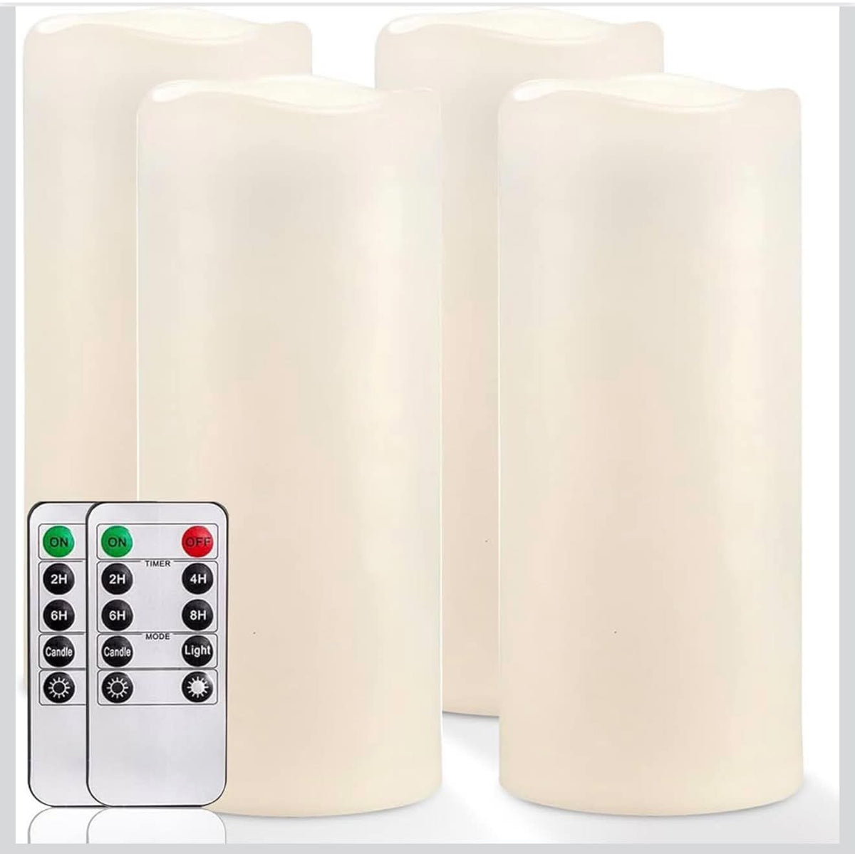 10 inch Ivory Flameless Pillar Candle