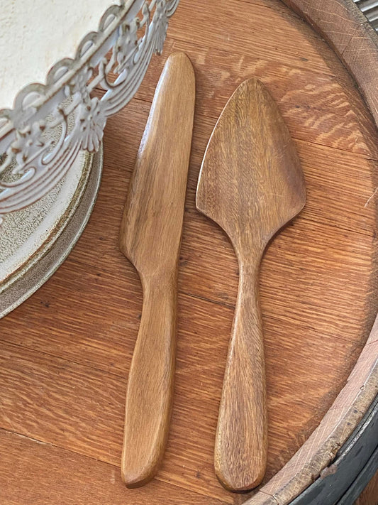 Wooden Knife and Server Set