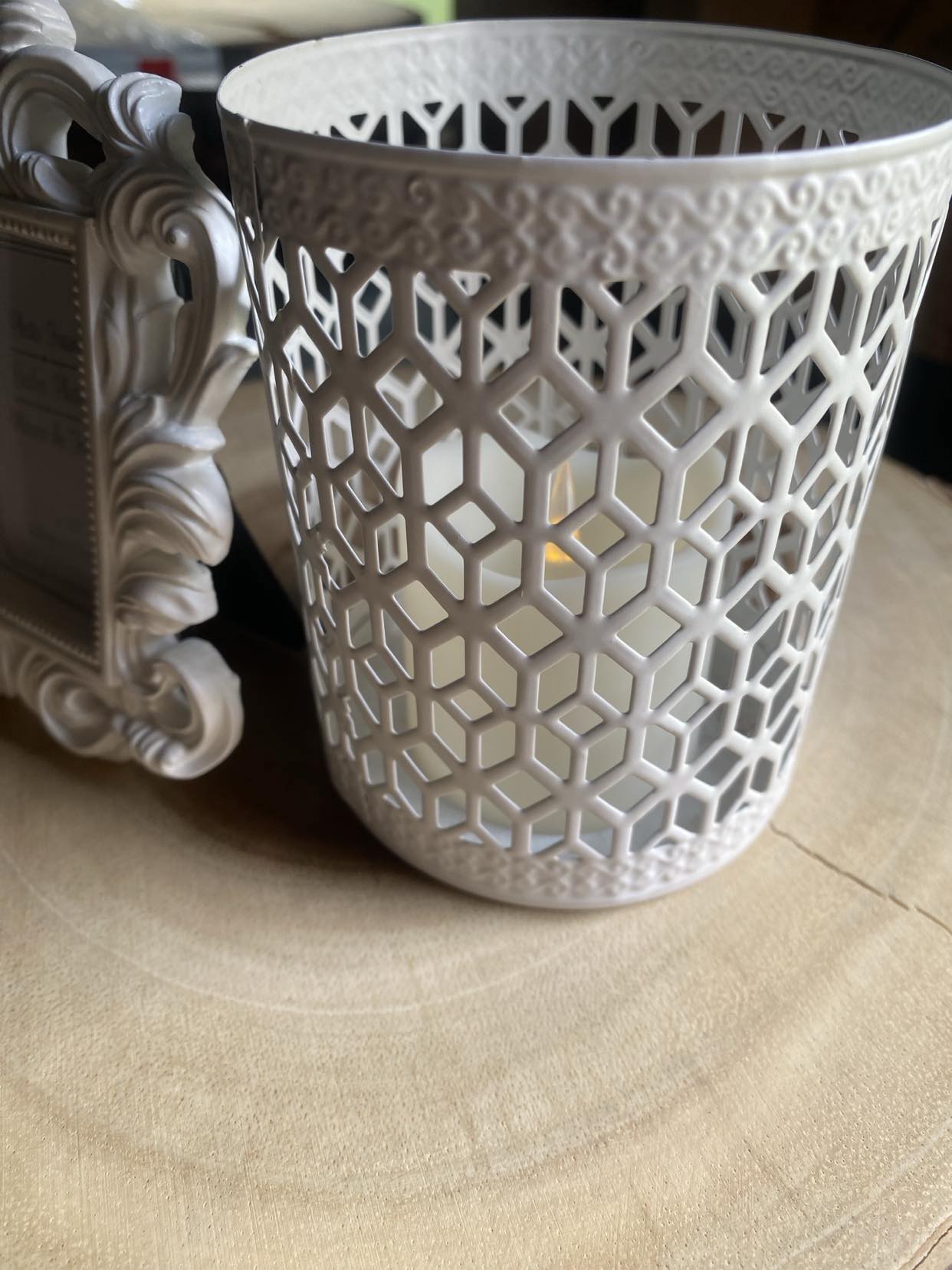 Cream Decorative Candle Holder