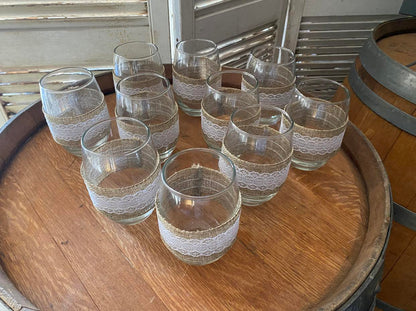 Burlap and Lace Cups