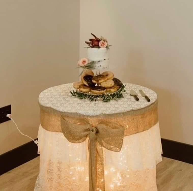 Lighted Lace Spool Table