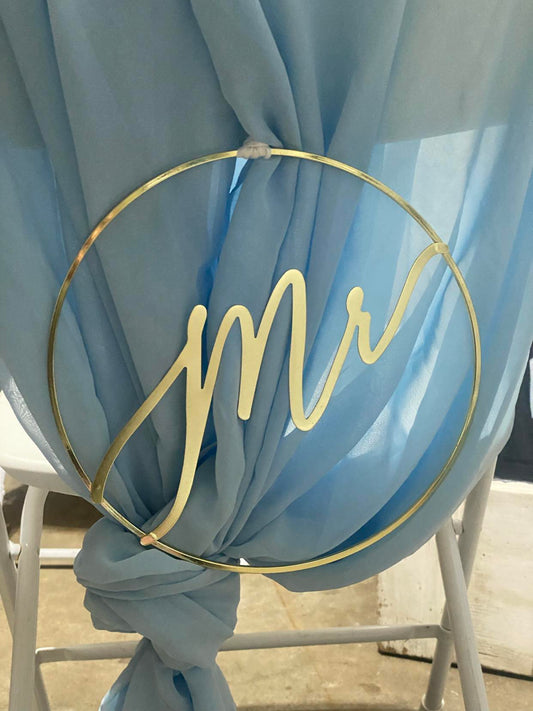 Mr and Mrs Circle Chair Signs