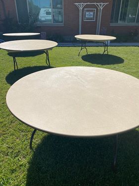 60" Brown Round Table