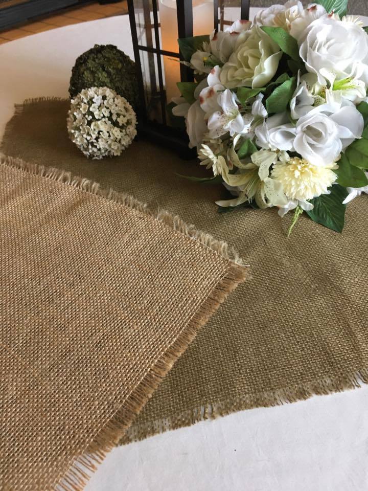 Olive Burlap Square Table topper